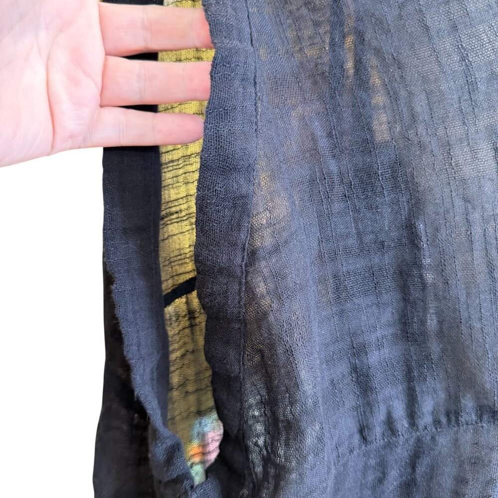 Free People Boho oversized a line tank shirt size XS black semi sheer pockets ti - Picture 5 of 8